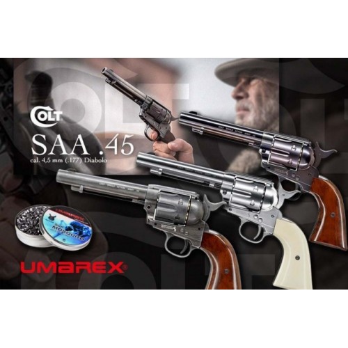 Colt SAA .45 Niquel Cañón 5,5" Co2 -...