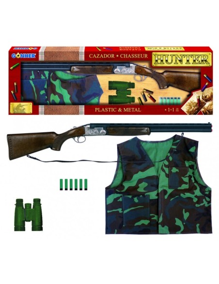 KIT ESCOPETA DE JUGUETE CON CHALECO DE CAZA Y BINOCULARES