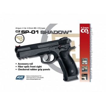 Pistola CZ SP-01 SHADOW -No Blow-Black 4,5 mm Co2 Bbs Acero 2