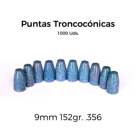 Puntas Arsenal Champion Troncocónicas, 9mm, 152gr, 1000 Ud.