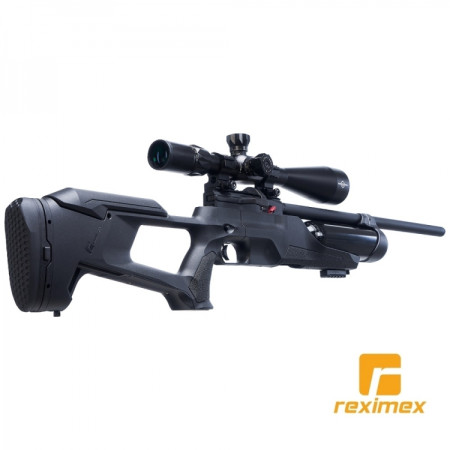 Carabina PCP Reximex Accura calibre 5,50 mm. Sintética Negro. 24 julios.