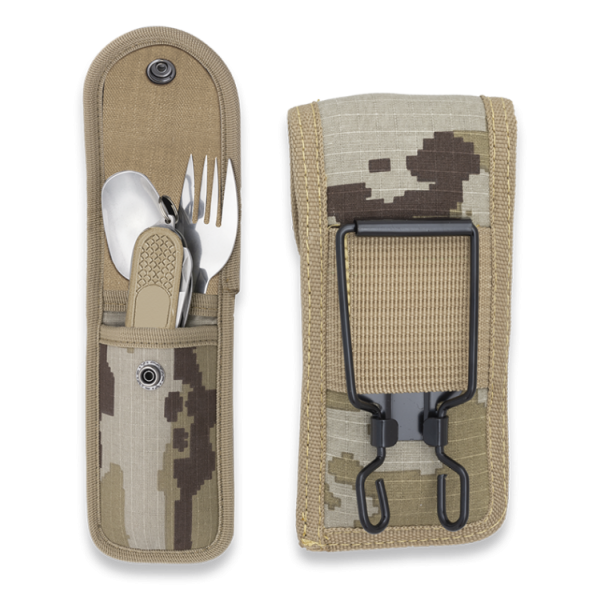 SET CUBIERTOS CAMPING CON FUNDA